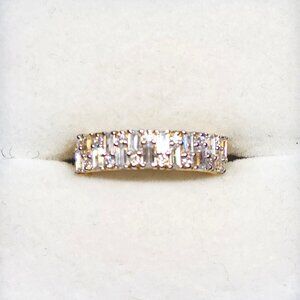 Moissanite band ring in 18k Yellow Gold vermeil over 925SS 1.10 cts size 6